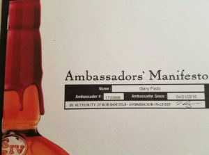 Ambassador Manifesto